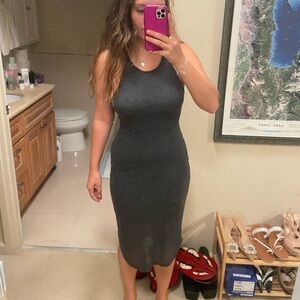 Urban outfitters gray ribbed midi dress